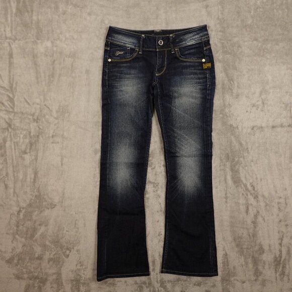 G-Star raw jeans Lynn Bootleg women's 27 blue denim low rise - Picture 1 of 14